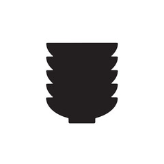 重ねられたとりわけ皿アイコンイラスト