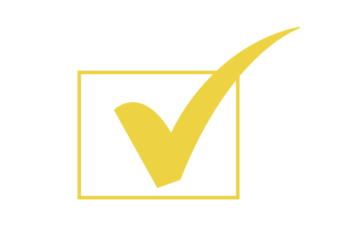 yellow check mark in a box