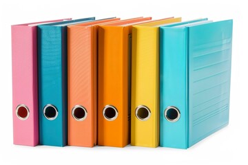 Bright binder office folders isolated on white