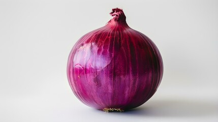 Close up of a fresh Red Onion on a white Background