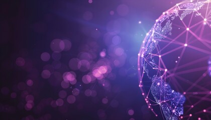 Erde mit einem Netz aus lila Lichtpunkten