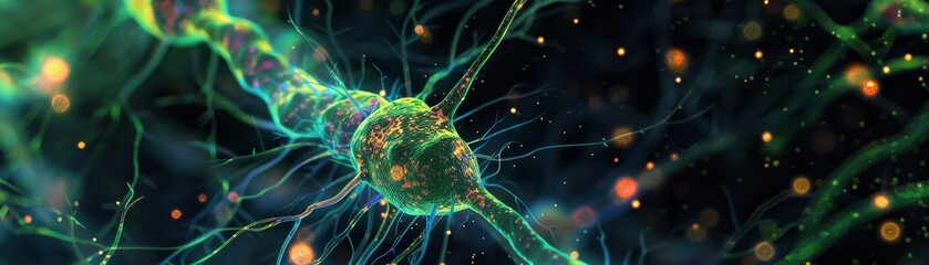 Science Concepts: Synapse between neural cells in the brain related to nerve science