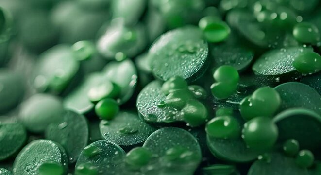 Exploring the Nutritional Benefits of Raw Spirulina Algae Through a Detailed Closeup. Concept Nutritional Benefits, Raw Spirulina Algae, Closeup Photography, Health Supplements, Superfood