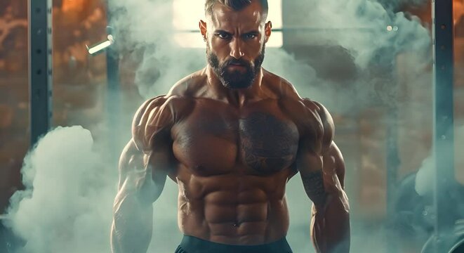 Muscular men working out in the gym bodybuilding background 3D artwork. Concept Fitness lifestyle, Bodybuilding, Gym motivation, 3D art, Strength training