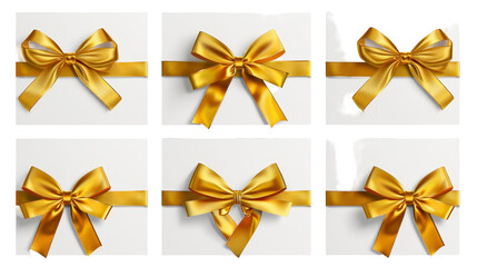 Golden bows on gift boxes, perfect for holiday season and gift-giving promotions.