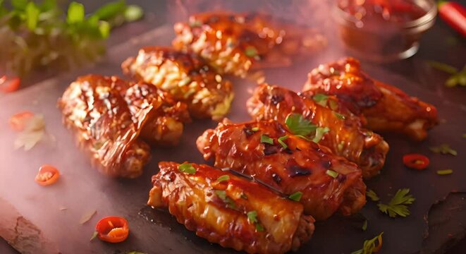 Spicy Chicken Wings: Perfect for Restaurant Menus, Flyers, or Social Media. Concept Restaurant Promotions, Food Photography, Restaurant Marketing, Social Media Ads