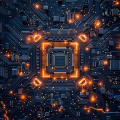 Fototapeta premium Circuit board Technology background Central Computer Processors CPU concept Motherboard digital chip, Summertime wallpaper