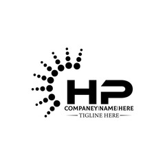 HP logo. H P design. White HP letter. HP, H P letter logo design. Initial letter HP linked circle uppercase monogram logo. H P letter logo vector design.