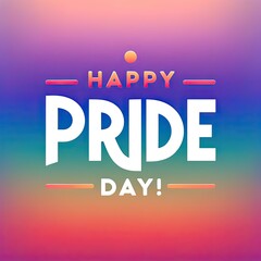 Rainbow Gradient 'Happy Pride Day!' Illustration: Minimalistic Design