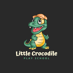 little crocodile vector logo your business