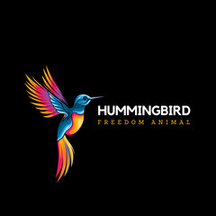 hummingbird abstract design element
