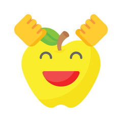 Enthusiastic emoji icon, happy face vector design