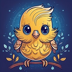 Obraz premium baby canary illustration