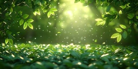 Obraz premium A lush forest with abundant green foliage