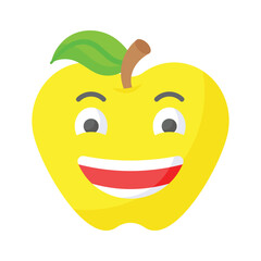 Enthusiastic emoji icon, happy face vector design