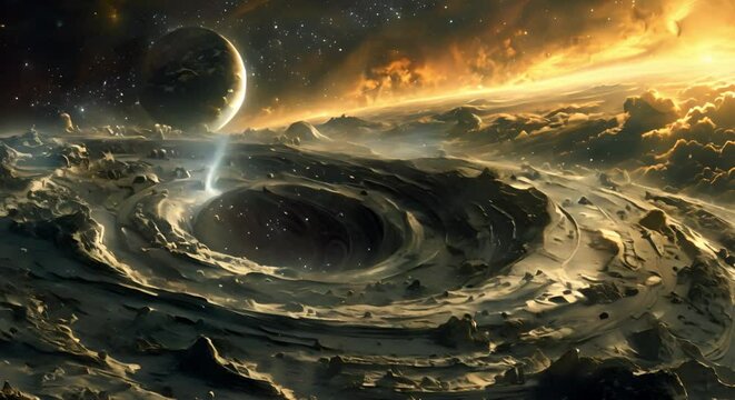 The Emergence of Life on Early Earth: An Artistic Depiction. Concept Nature's Beauty, Evolutionary History, Creative Interpretation, Scientific Illustration