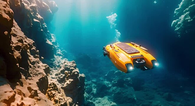 Exploring the Depths: Advanced Sonar Mapping, ROVs, and Diving Gear in Ocean Exploration. Concept Underwater Mapping, Remotely Operated Vehicles, Deep Sea Diving, Ocean Exploration Technology