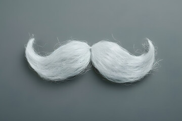 White mustache isolated on background