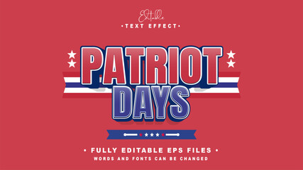 editable patriot days text effect.typhography logo