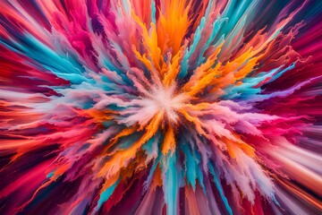 A burst of vivid colors in the background