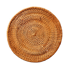 Rattan placemat isolated on transparent background