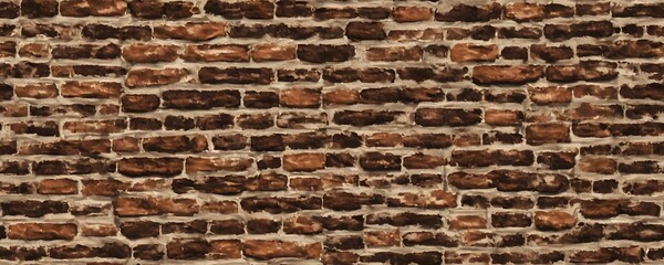 A brick wall with a brown color. Seamless pattern background.