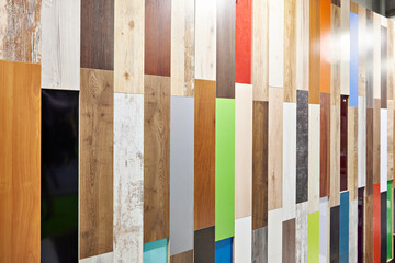 Wooden panels on floor and walls in store