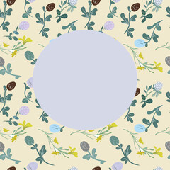 Clover flowers hand drawn nature plants stylization color cute picture