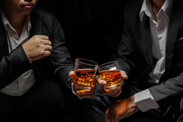 whiskey, for a friendly party in a bar or a restaurant.