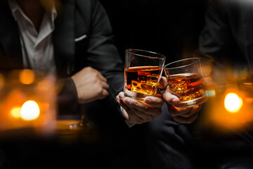 whiskey, for a friendly party in a bar or a restaurant.