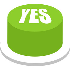 and green glossy round checklist icons, yes or no 3D button accept, green and red Button 3D Clipart