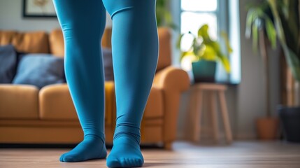 woman wearing compression socks