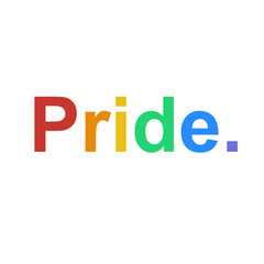 coloured Pride lettering