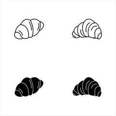 Flat Croissant Vector  Illustration
