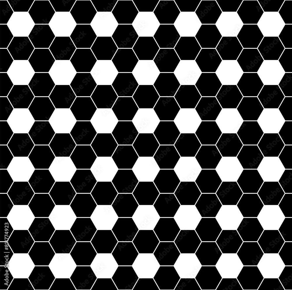 Poster abstract hexagon seamless background. black figures on a white background.