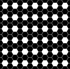 Abstract hexagon seamless background. Black figures on a white background.