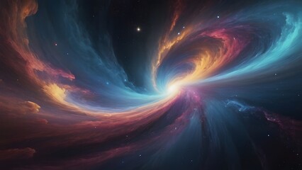 Fototapeta premium Swirling galaxies embedded in cosmic abstract backdrop