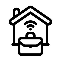 Work From Home Line Icon