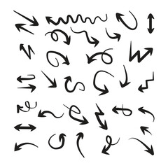 Hand drawn arrow sets vector illustration