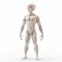 Obraz premium 3d Icon: Human with 3D Brain Health