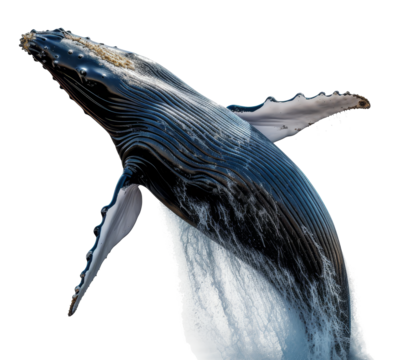 whale isolated on transparent background