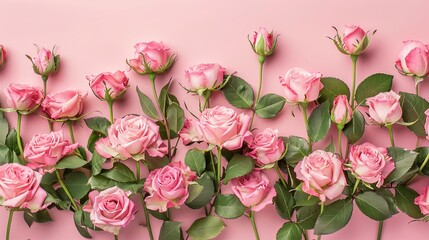 Envelope of Pink Roses on Delicate Background