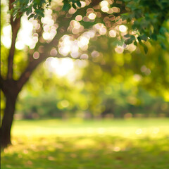 Blurred park garden tree in nature background