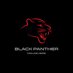 Black panther logo design vector template. Abstract panther logo.