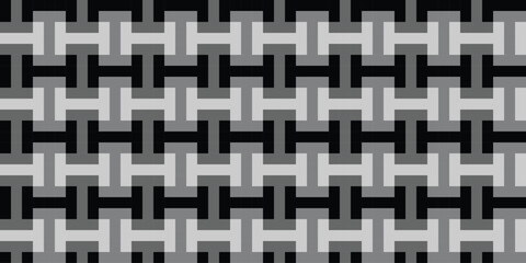 Black and white abstract geometric seamless pattern. Retro sport style ornament. Repeat geo design. Simple vector graphic black print background. 