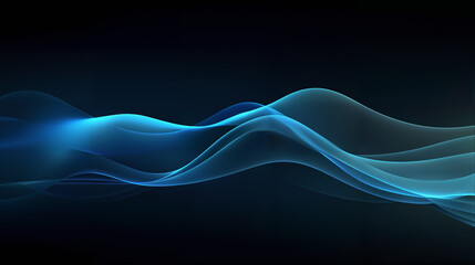 Streamlined modern and innovative dark background, Abstract blue wavy background, An elegant backdrop for the company's technology presentations, Sleek linear design background in modern innovation