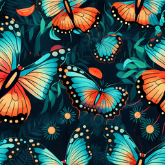 Butterfly digital art seamless pattern, the design for apply a variety of graphic works