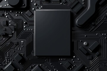 Fototapeta premium Top-down view of microcircuit black details