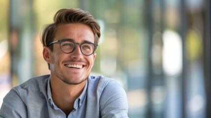 Fototapeta premium A Young Man's Cheerful Portrait