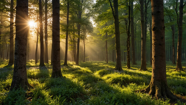  picture of a forest path. The path is surrounded by tall trees